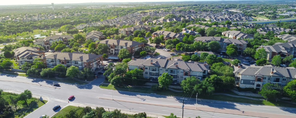 aerial view of homes