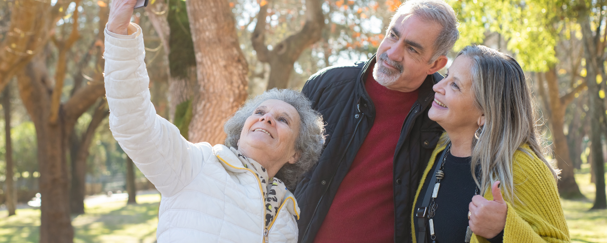 old friends taking a photo together