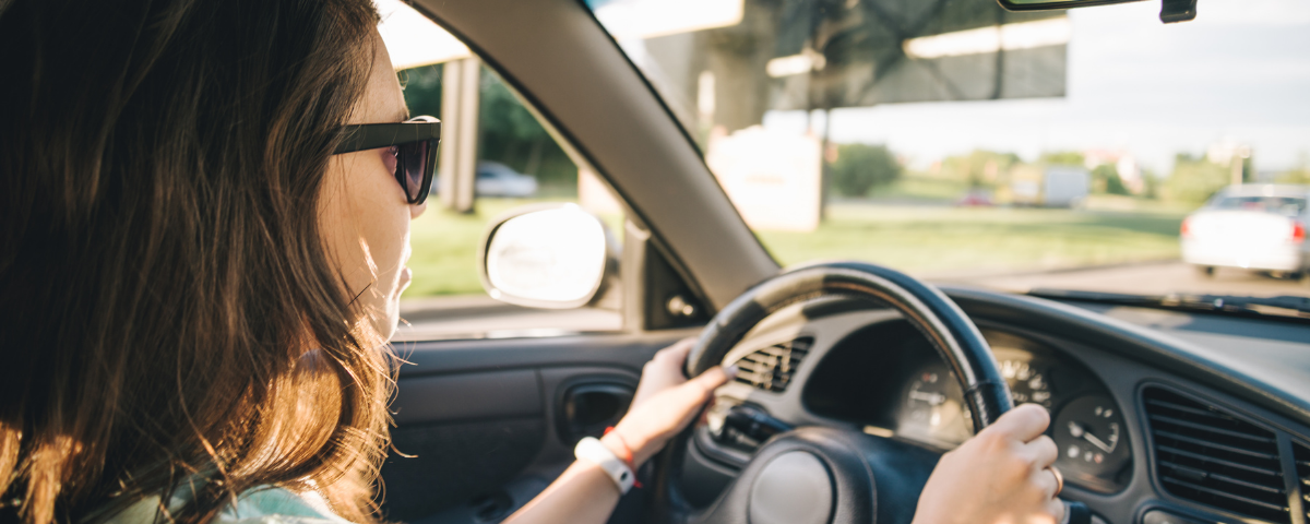 woman driving a vehicle