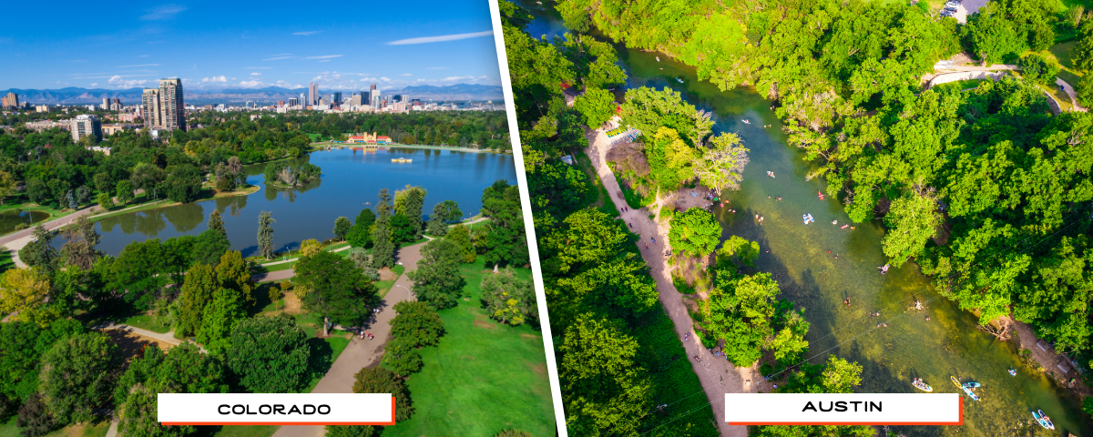 outdoor activities austin vs colorado