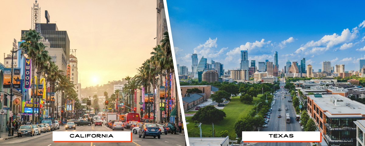 california vs texas job market