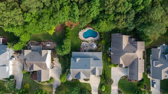 Aerial view of an Austin area neighborhood