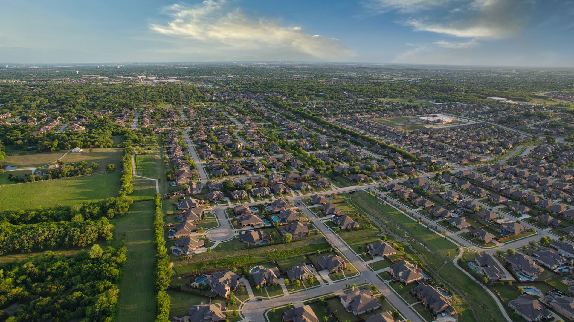 aerial view of a neighborhood