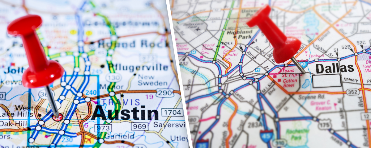 Dallas and Austin Maps