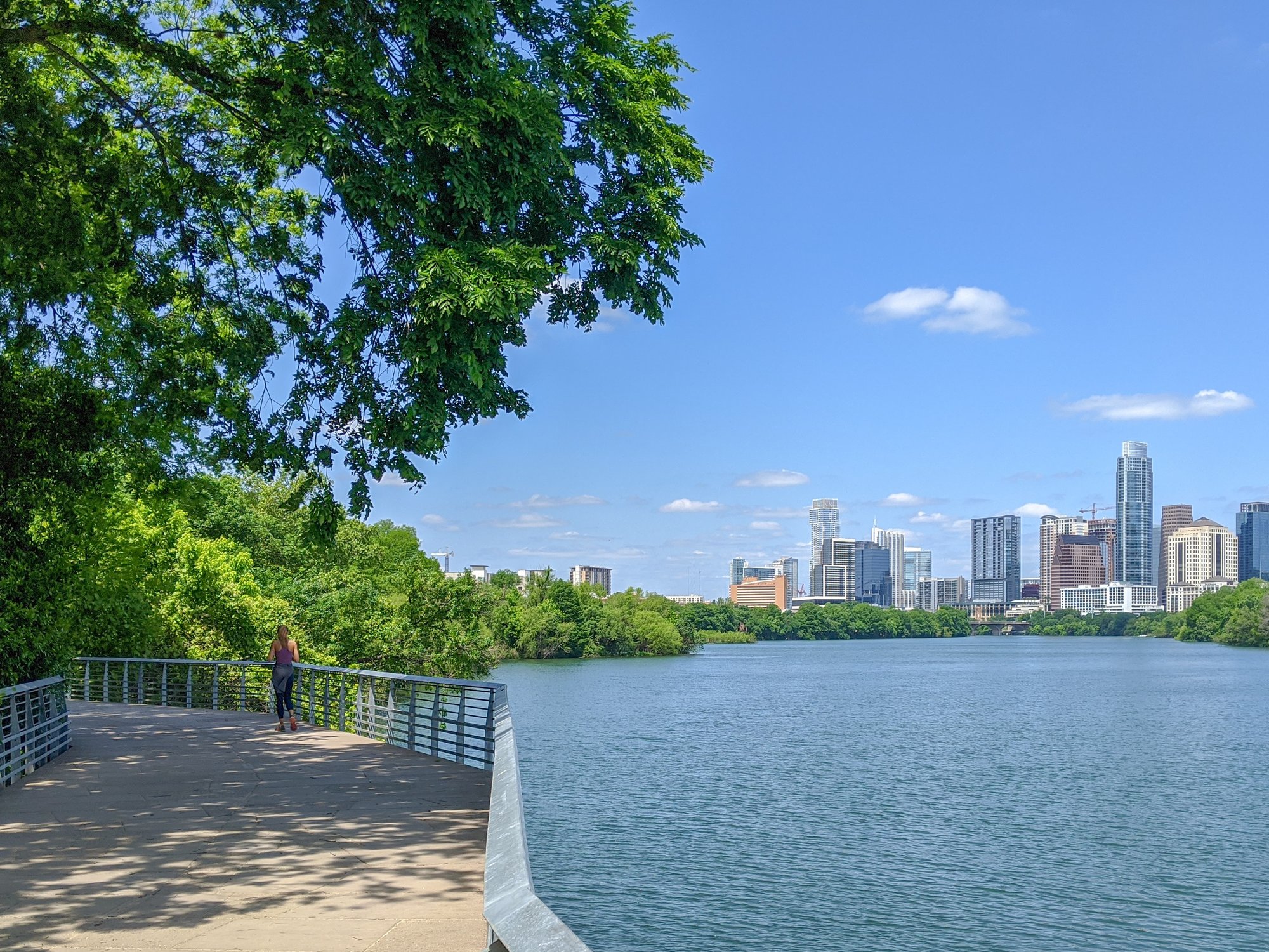 downtown austin skyline view from the trail